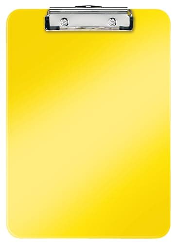 Image of Leitz 39710016 A4 Clipboard, Rigid Plastic, WOW Range, Yellow