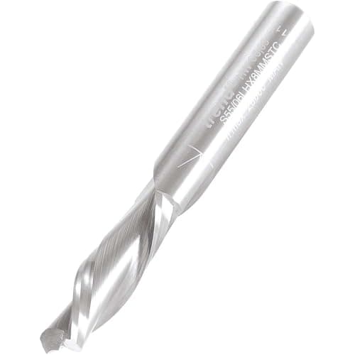 Image of Trend Professional Spiral Down-Cut Router Cutter, 8mm Shank, 8mm Cut Diameter & 25mm Cut Length, Solid Tungsten Carbide, S55/06LHX8MMSTC
