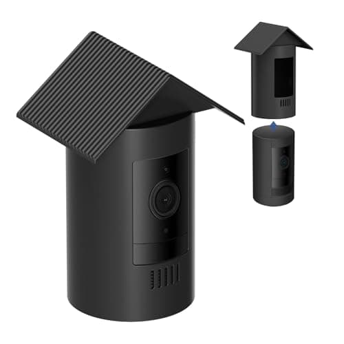 Image of Silicone Skin for Ring Stick Up Cam Battery & Plug-in (3rd Gen) – Weatherproof Outdoor Camera Cover Case, UV & Heat Resistant Accessories with Anti-Glare Sun Hood – Black