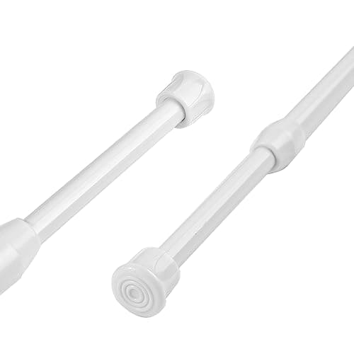 Image of Aluminium Extendable Curtain Rod Tension Pole Easy Fitting For Cupboard Wardrobe Kitchen DIY Projects, Length 40-72cm, Use in Wall distance between 40-68cm, Diameter 1.3cm