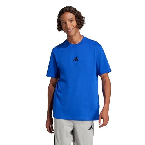 Image of adidas Men's Essentials Small Logo Single Jersey TEE, Team Royal Blue/Black, L