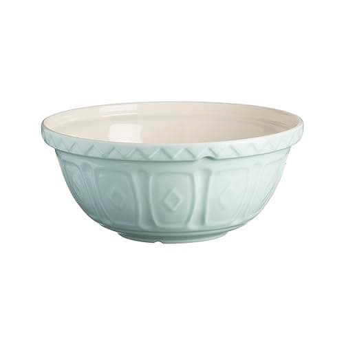 Image of Mason Cash Colour Mix Powder Blue Mixing Bowl | 4 Litre Capacity | 29cm Earthenware Bowl with Classic Pattern Design | Lightweight & Dishwasher Safe | Ideal for Baking, Bread, Pastry, Cakes & Cookies