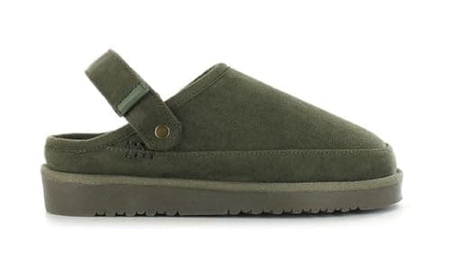 Image of ella Womens Faux Fur Slingback Slippers Clogs Ankle Strap Memory Foam Comfort Stylish House Shoes Rubber Sole (Olive, UK Footwear Size System, Adult, Women, Numeric, Medium, 6)