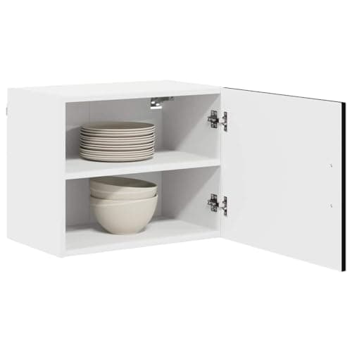 Image of vidaXL Kitchen Wall Cabinet with Shelf 2 pcs Black 50 x 31 x 40 cm, Modern Rectangular Kitchen Cabinet, Ample Storage Wall-Mounted Unit, Contemporary Organizer for Home Renovation