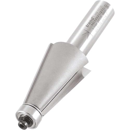 Image of Trend Professional Bevel Cutter, 80-Degree, 1/2 Inch Shank, 26mm Cut Diameter & 35mm Cut Length, Two Bearings, Tungsten Carbide Tipped, 46/103X1/2TC