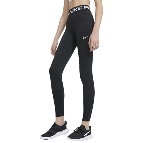 Image of NIKE Girls Tights-da1028 Leggings, Black/White, M EU