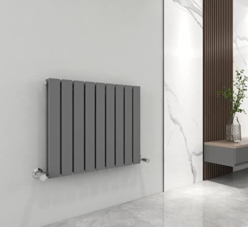 Image of Radiator Horizontal Vertical Designer Flat Panel Central Heating Radiator 600mm Height (600x612mm Double, Anthracite)