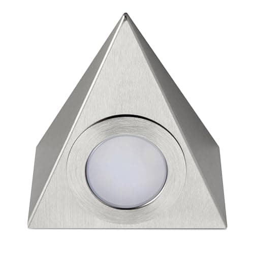 Image of Bright Source LED Triangular Pyramid Cabinet Cupboard Unit Shelf Light, Satin Nickel, 2.5W, 220lm, 3CCT Switchable 3000K 4000K 6000K