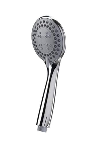 Image of Croydex Nero Chrome Shower Head with Three Functions - Chrome Plated ABS, Large Shower Head with Rub Clean Nozzles, Suitable for Low Pressure Systems, Eco Water Saving Feature