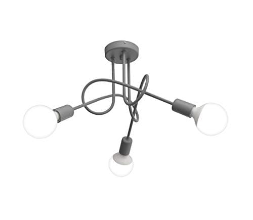 Image of Helam Oxford Multi Arm Semi Flush Ceiling Light Grey 50cm