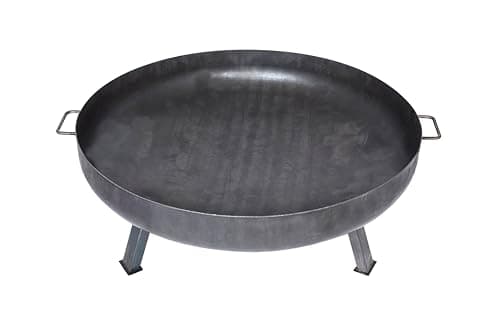 Image of La Hacienda Garden Fire Pit Classic – Pittsburgh Large Garden – 100cm Heavy Duty Steel Wood Burner, Outdoor Fire Pit & Patio Heater, Garden Fire Bowl with Cooking Grill, Oiled Steel