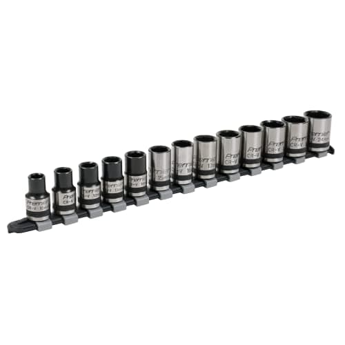 Image of Sealey AK2742B 13pc 1/2"Sq Drive Lock-On™ Socket Set - Black Series