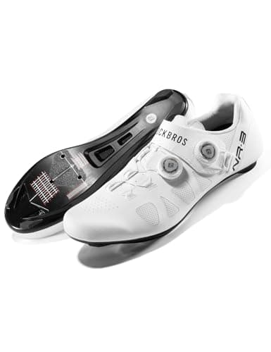 Image of ROCKBROS Cycling Shoes Men Women Road Bike Shoes Double Adjustable Knob Compatible with SPD-SL/KEO Cleats for Racing & Training White 10