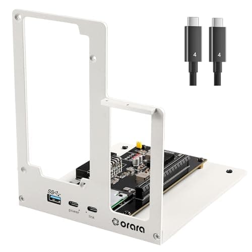 Image of ORARA External eGPU Dock Station, eGPU Enclosure Compatible with Thunderbolt 3/4/USB4 40Gbps Graphics Card Dock Compatible with NVIDIA/AMD PCIe, PD 85W, Daisy Chain, ATX Power Supply Support (White)