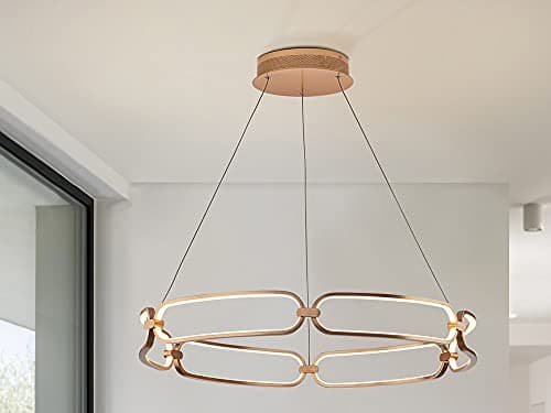 Image of Schuller Colette Large Modern Stylish Dimmable LED Designer Pendant Light Chrome with Remote Control
