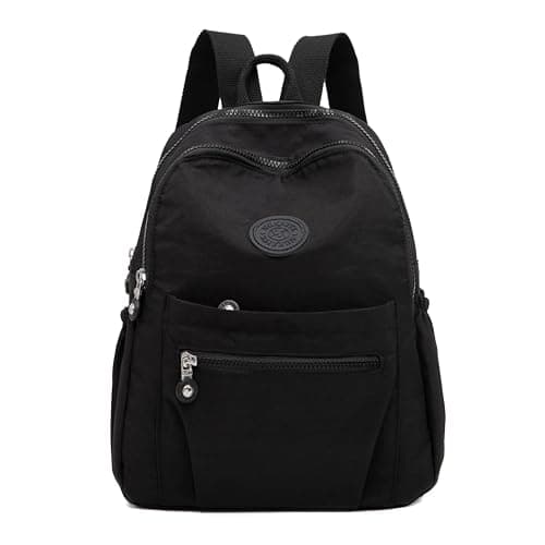 Image of Ecohaso Women's Fashion Backpacks, Small Backpacks for Women Mini Nylon Waterproof Anti Theft Rucksack Women Travel Handbag (Black)