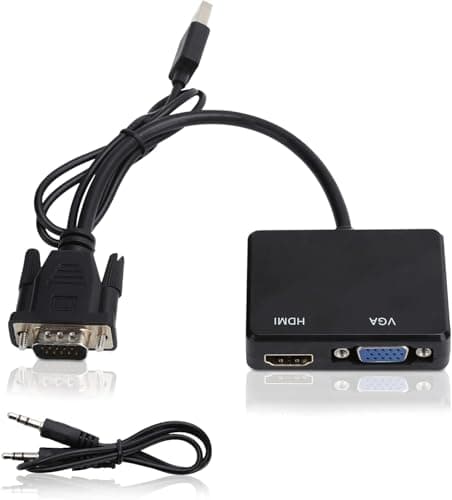 Image of Agatige VGA to HDMI VGA Adapter, VGA to HDMI 1080P Splitter Converter (1 in 2 Out) Adapter Interface High Definition Splitter Converter for PC HDTV Computer Projector