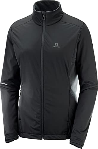 Image of Salomon Women'S Sports Jacket, Agile Warm JKT W, Polyester, Black, Size XL, LC1157200