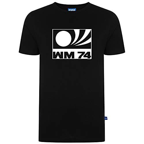 Image of Score Draw FIFA 1974 Logo T-Shirt Black X-Large Polyester