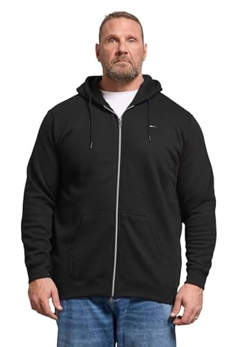 Image of BadRhino Big & Tall Zip Through Hoodie - Men's - Plus Size Curve Black