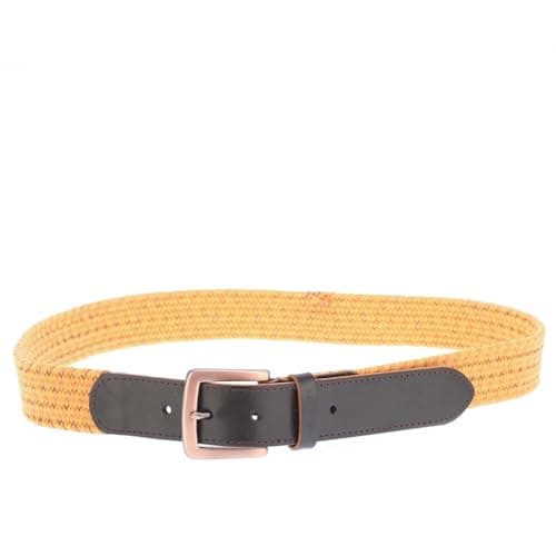 Image of Ted Baker Accessories Galan Leather Woven Belt in Yellow
