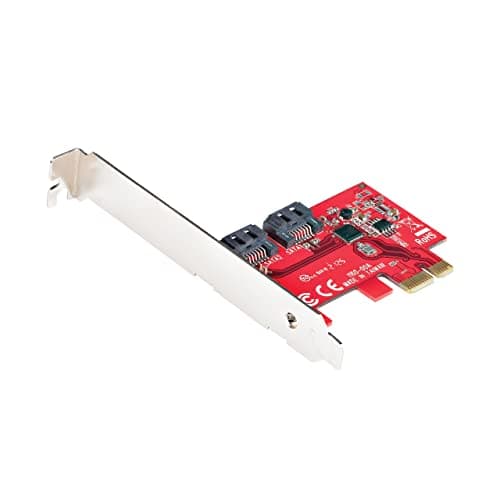Image of StarTech.com SATA PCIe Card - 2 Port PCIe SATA Expansion Card - 6Gbps - Full/Low Profile - PCI Express to SATA Adapter/Controller - ASM1061 Non-Raid - PCIe to SATA Converter, TAA
