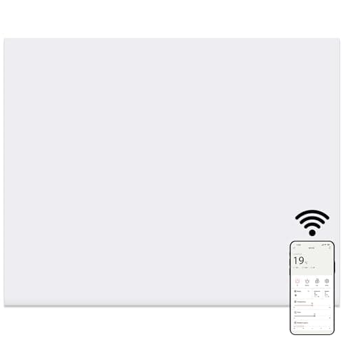 Image of MYLEK Panel Space Heater White Eco Smart WiFi App Radiator 0.5KW, Electric Slimline Low Energy, Wall Mounted, Bathroom IPX4 Rated for Homes, Offices (500W)