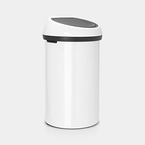 Image of Brabantia Touch bin 60L with Lid in White/Grey, 58 x 28 x 28 cm