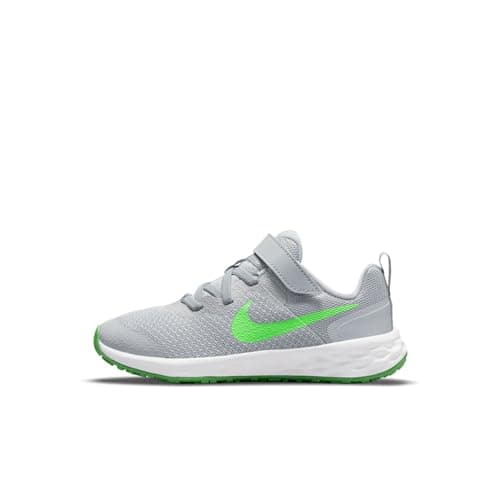 Image of NIKE Revolution 6 NN (GS), Gymnastics Shoe, lt Smoke Grey/Green Strike-dk Smoke Grey-Chrome,