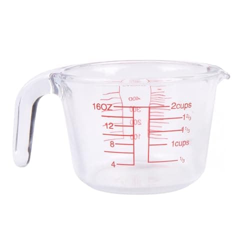 Image of 500ml Glass Measuring Jug with Handle & Spout – Durable Borosilicate Glass with OZ/ML and Cups Markings – Heat-Resistant, Dishwasher Safe – Ideal for Baking, Cooking & Kitchen Prep