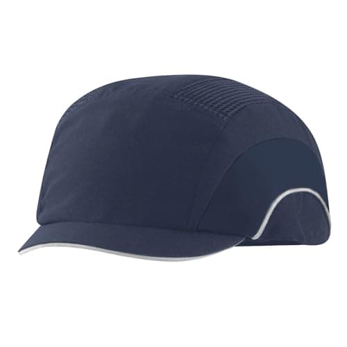 Image of JSP HARDCAP A1+ Lightweight Safety Bump Cap - 2.5cm Peak - Navy - Ventilated - Mens Hard Hat Cap - For Construction, Warehousing, Manufacturing, Logistics & Industry - EN812