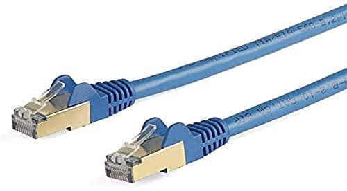Image of StarTech 7m CAT6a Ethernet Cable - 10 Gigabit Shielded Snagless RJ45 100W PoE Patch Cord - 10GbE STP Network Cable with Strain Relief - Blue - UL, TIA (6ASPAT7MBL)