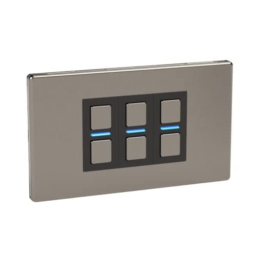 Image of Lightwave LP23MK2 Smart Dimmer with Energy Monitoring, 3 Gang, Stainless Steel - Works with Alexa, Google Assistant, HomeKit. iOS & Android Compatible