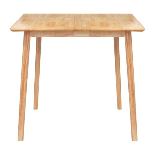 Image of Nicholas Winter Square Wooden Dining Table - 90cm x 90cm - Natural - 1x 4 Seater Small Rustic Kitchen Dining Room Solid Wood Rubberwood Dinner Bistro Furniture with 4 Legs