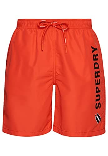 Image of Superdry Mens Code APPLQUE 19INCH Swim Short W2 - Swim Shorts, Havana Orange, XX-Large