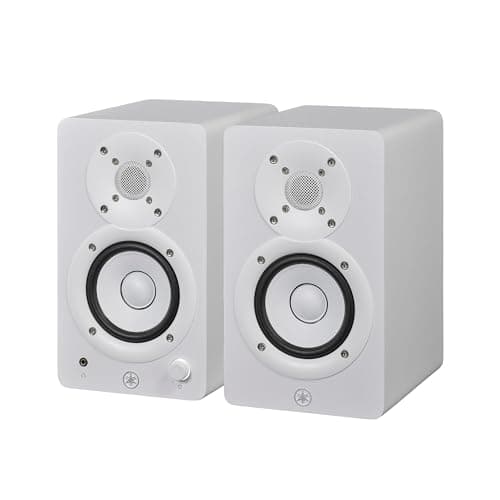 Image of Yamaha HS3 Studio Monitors – Active Speakers, Pair of Compact 2-Way Powered Speakers, Bass-Reflex 3.5" 52W, Flat Frequency Response, Advanced Room Control, Music Production and Video Editing - White