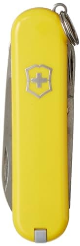 Image of Victorinox Classic SD Swiss Army Knife, Small, Multi Tool, 7 Functions, Scissors, Nail File, Yellow