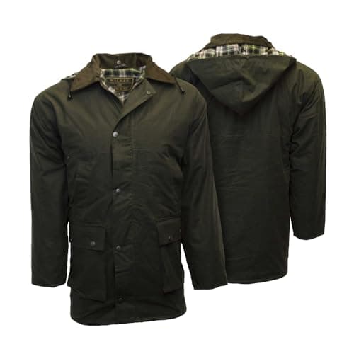 Image of WALKER AND HAWKES - Men's Wax Padded Blackstone Jacket - Olive - Medium