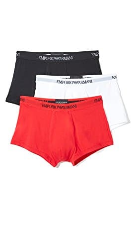 Image of Emporio Armani 3-Pack Men's Boxer Shorts Mens Knit Trunk S-XL - Select Color: Colour: White/Red/Black | Size: Large