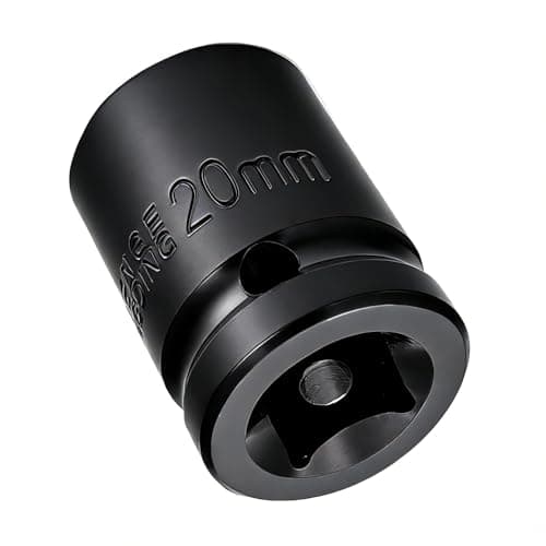 Image of Youzzei 1/2 Inch 20mm Impact Socket, 6 Point Shallow Metric Socket, Upgraded Electrophoretic Coating CR-V Steel 20mm Sockets 1/2" Drive for Car Repair Mechanical Maintenance Home Use