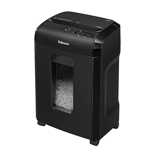 Image of Fellowes Paper Shredder for Home Office Use - 10 Sheet Micro Cut Shredder for Home and Office Use - Deskside Shredder with 19 Litre Pull-Out Bin - Powershred 10M - Superior Security P5 - Black
