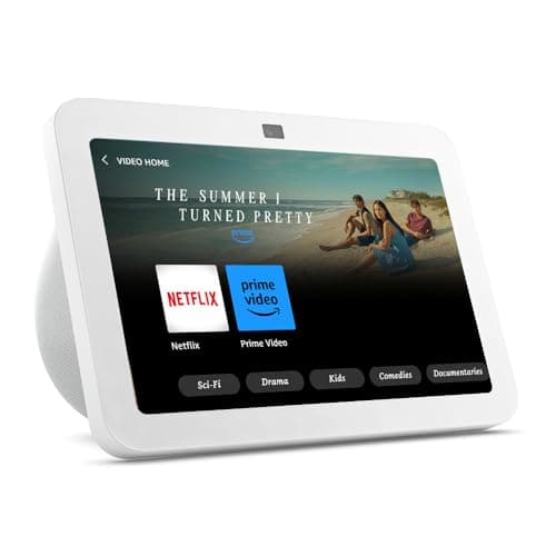 Image of Certified Refurbished Echo Show 8 | 3rd generation (2023 release), HD smart touchscreen with spatial audio, smart home hub and Alexa, Glacier White