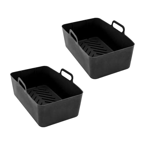Image of Blackmoor 65539 Silicone Air Fryer Liner 2 Pack/Reusable Non-Stick Food-Grade Air Fryer Liners/Dishwasher Safe Suitable for Oven Baking, Roasting, Grilling / 19.5 x 11.5 x 7 cm