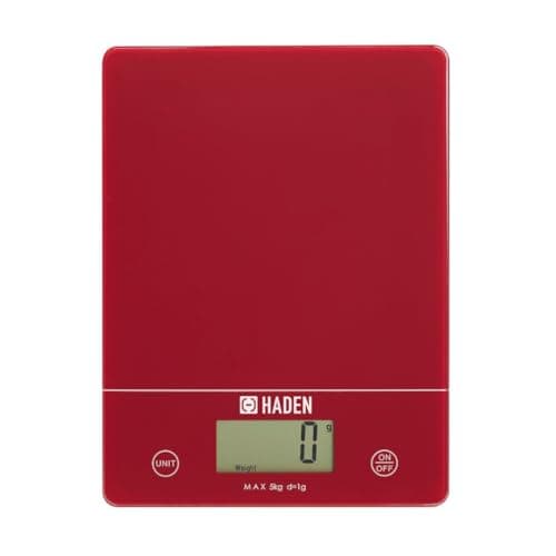 Image of Sabichi Red Digital Kitchen Scales - Accurate Food Scale,Tempered Glass Platform - Electronic Scales Kitchen With LCD Display - Multifunctional Digital Scales for Home and Kitchen