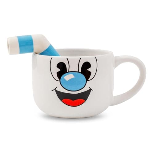 Image of Cuphead Mugman Ceramic Coffee Mug and Straw | Holds 20 Ounces