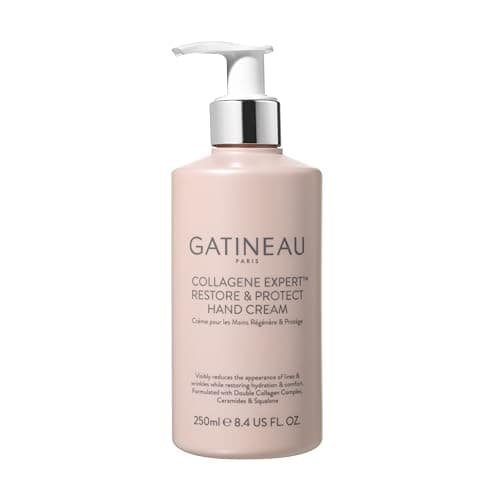 Image of GATINEAU Collagene Expert Restore & Protect Hand Cream - 250ml, Anti-Ageing Moisturiser with Hyaluronic Acid, Vitamin E & Ceramides, Reduces Fine Lines, Soothes & Protects Skin, For Dry Hands