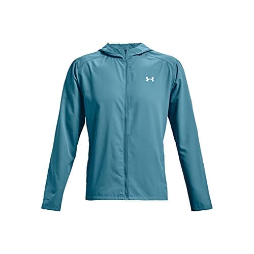 Image of Under Armour Men's Outrun The Rain Jacket, Blue Flannel (597)/Reflective, L