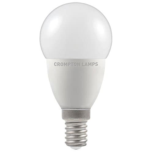Image of Crompton Lamps LED Golfball 5W SES-E14 Dimmable (40W Equivalent) 4000K Cool White Opal 470lm SES Small Screw E14 Round Frosted Multipack Light Bulbs