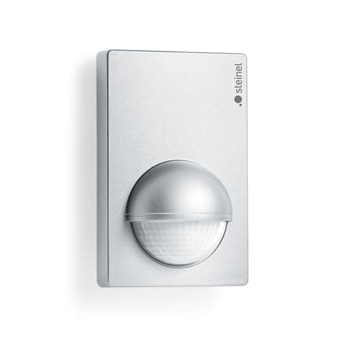 Image of STEiNEL Motion Sensor IS 180-2 silver, 180° Motion Detector, 12 m Reach, max. 1000 W or 6 LED Lights Stainless Steel (B x H) 76 mm x 120 mm