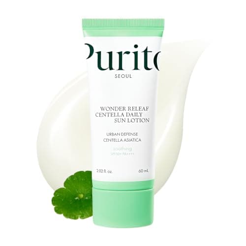 Image of PURITO Wonder Releaf Centella Daily Sun Lotion SPF50+ PA++++, 60ml / 2.02 fl.oz, Lightweight, Non White Cast, UVA & UVB Protection, K-Beauty
